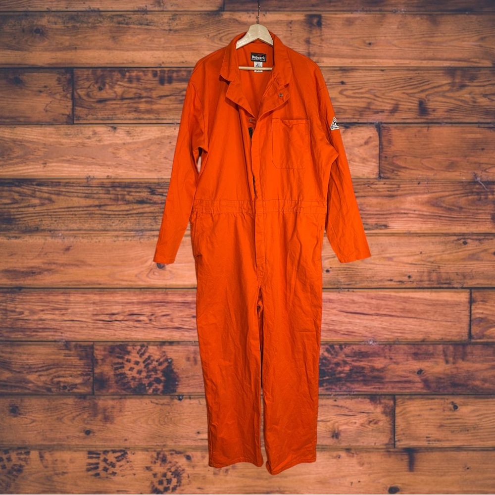 Bulwark Protective Apparel Orange Denim Parasuit Jumpsuit Size‎ 46 Regular